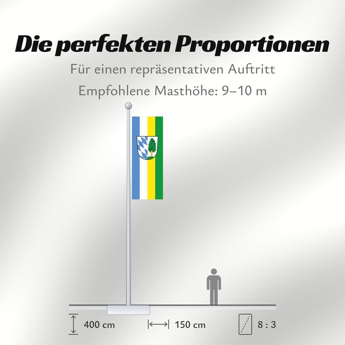 Proportionen der Flagge: Kösching, M (Naturpark Altmühltal)