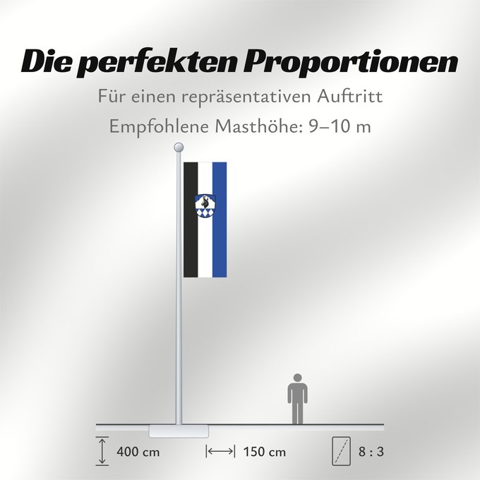 Proportionen der Flagge: Bayrischzell (Alpenregion Tegernsee-Schliersee)