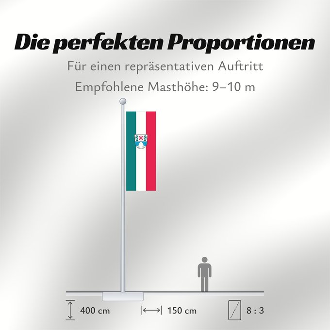Proportionen der Flagge: Garching b.München, St (Münchener Umland)