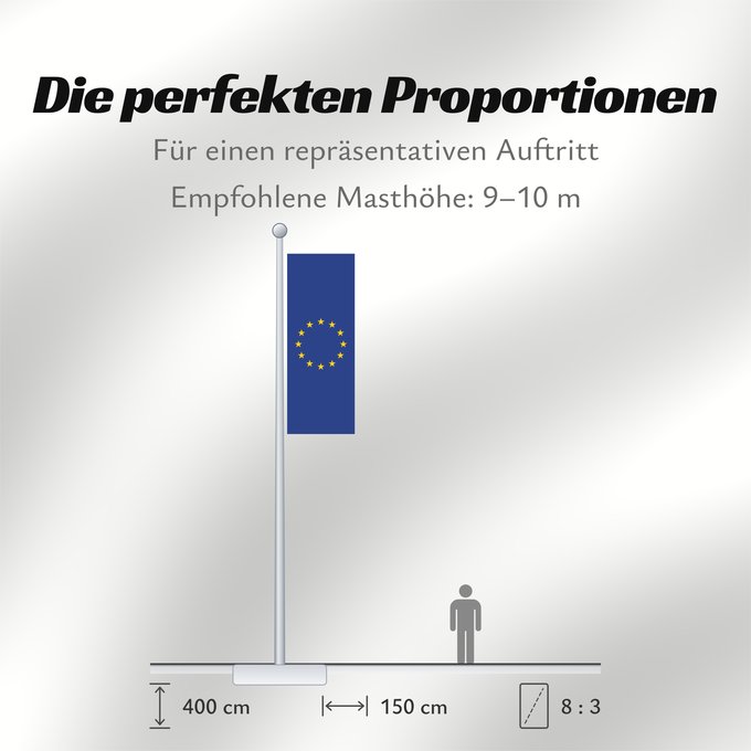 Proportionen der Flagge: Europe Europe is the flag and emblem of the European Union EU and Council of Europe CoE Européen est le symbole non seulement de l’Union européenne La Unión Europea consta de doce estrellas amarillas sobre fondo azul Die Europaflagge besteht aus einem