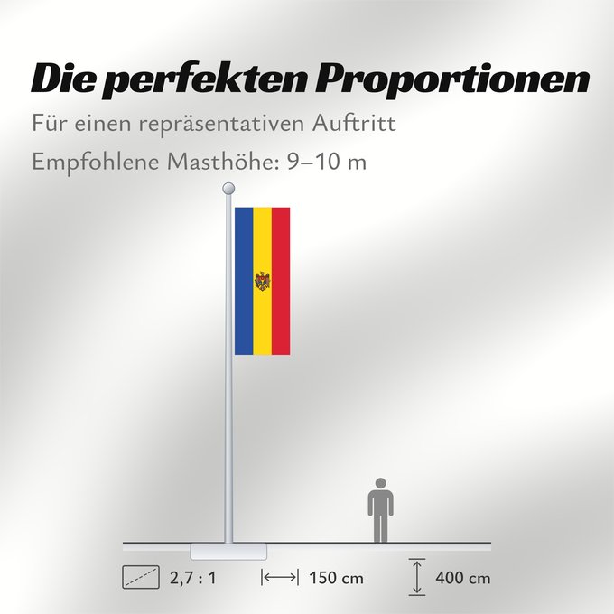 Proportionen der Flagge: Moldova Moldavie Moldavia Moldawien (Republik Moldau)