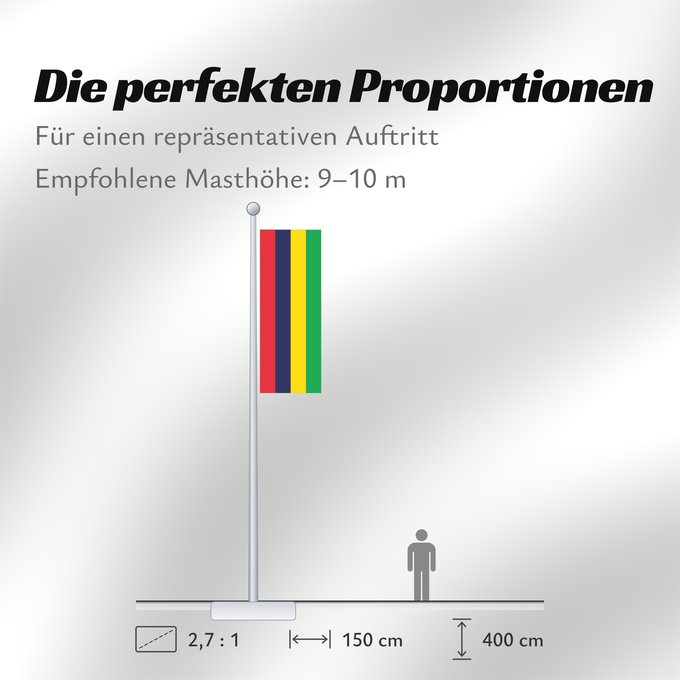 Proportionen der Flagge: Mauritius Maurice Mauricio মরিশাসের জাতীয় পতাকা। Прапор Маврикію