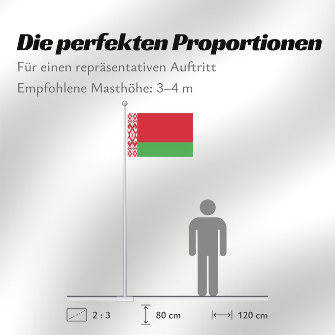 Proportionen der Flagge: Belarus	Biélorussie	Bielorrusia	Belaru	Bielorussia	Wit-Rusland	Bielorrússia	Państwowa flaga Republiki Białorusi	Belorusiya Respublikasının Dövlət	Дзяржаўны Сцяг Рэспублікі Беларусь	Афіцыйны сьцяг Рэспублікі Беларусь	Бѣлꙑ́ Роуси́ Димократі́ѩ ꙁна́мѧ	Hvideru