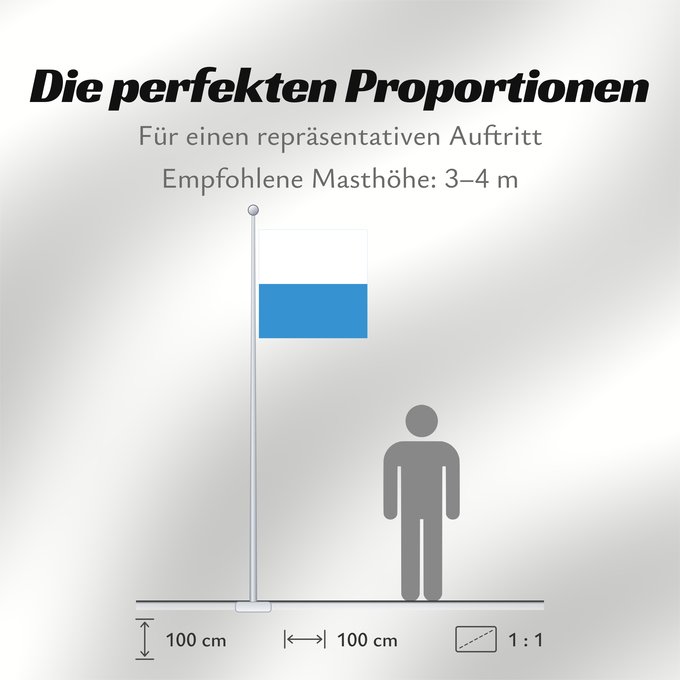 Proportionen der Flagge: Canton of Lucerne	Lucerne	Luzern	Erba medica