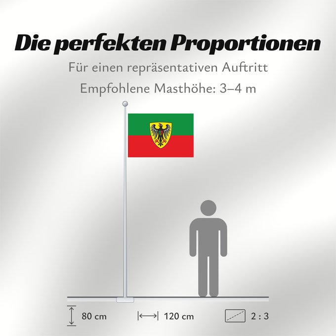 Proportionen der Flagge: Esslingen am Neckar (Region Stuttgart)