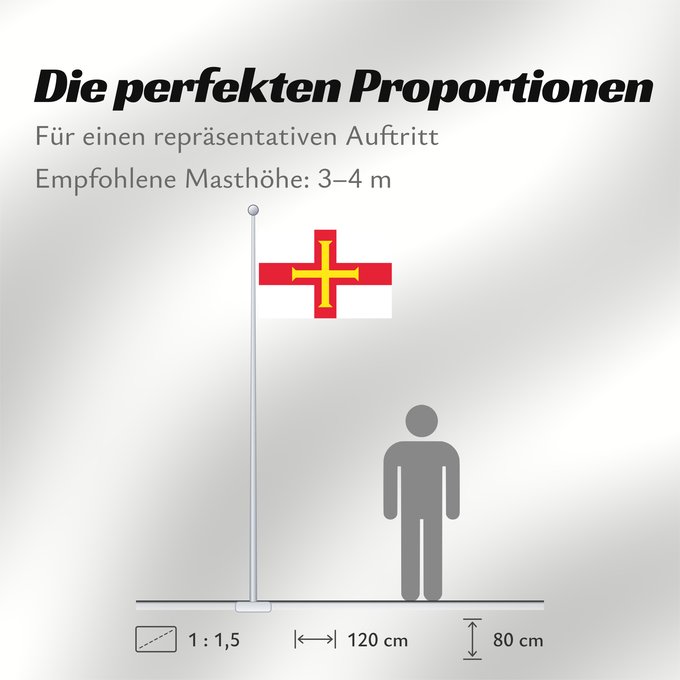 Proportionen der Flagge: Guernsey Guernesey Guernsey (Kanalinsel) Couleu de Guernési Ynys y Garn