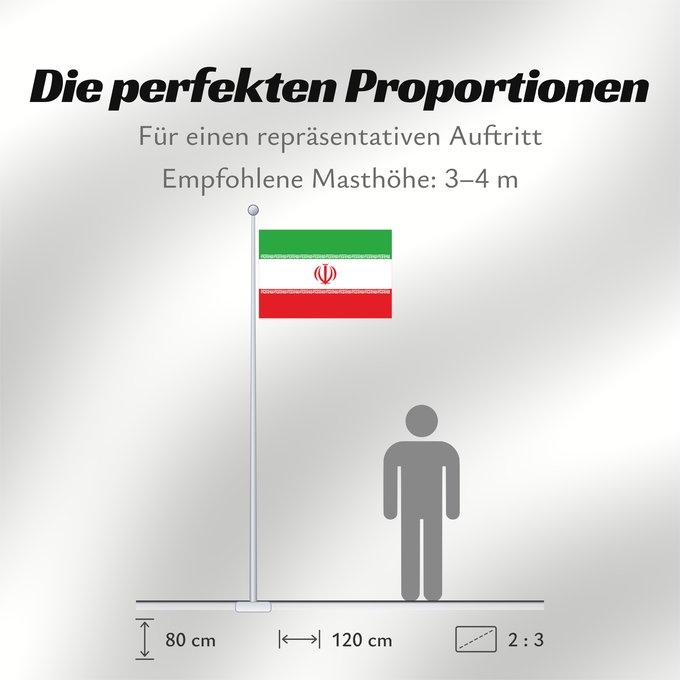 Proportionen der Flagge: Iran Irán