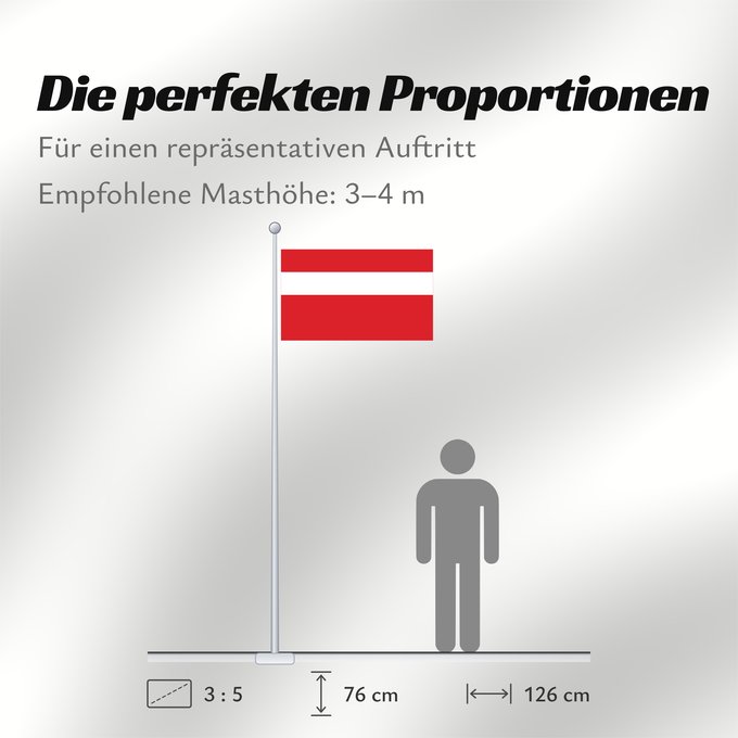 Proportionen der Flagge: Vaduz Lying form of the flag of Balzers