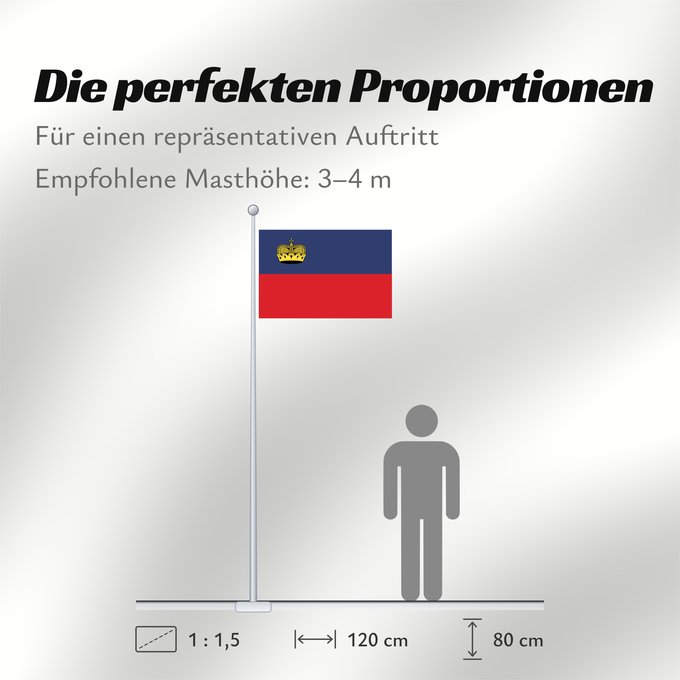 Proportionen der Flagge: Liechtenstein Сцяг Ліхтэнштэйна Liĥtenŝtejno Liechtensteingo bandera Ala Liechtensteinê Dal Liechtenstein Флаг Лихтенштейна Lihtenštajna Прапор Ліхтенштейну