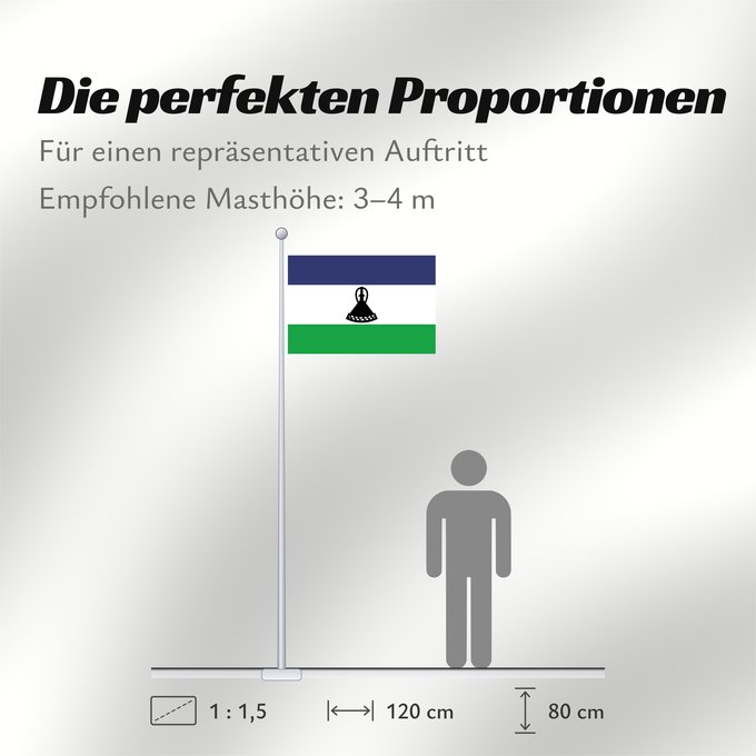 Proportionen der Flagge: Lesotho Lesoto Lesothos Lesota Seboko ye Lesotho