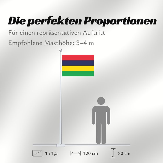 Proportionen der Flagge: Mauritius Maurice Mauricio মরিশাসের জাতীয় পতাকা। Прапор Маврикію