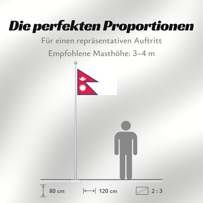 Proportionen der Flagge: Nepal	Népal	علم نيبال	নেপালের জাতীয় পতাকা	নেপালর ফিরালহান	Banniel Nepal	Nepala	Nepálská vlajka	Σημαία του Νεπάλ	Nepalo	Nepali lipp	Nepalgo bandera	Nepalin	नेपाल का ध्वज	Nepál	ネパールの国旗	Nepālas	Знаме на Непал	Nepals flagg	नेपालको झण्डा	Det nepalske flagget	