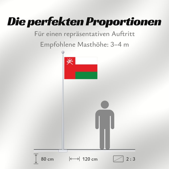 Proportionen der Flagge: Oman	Omán