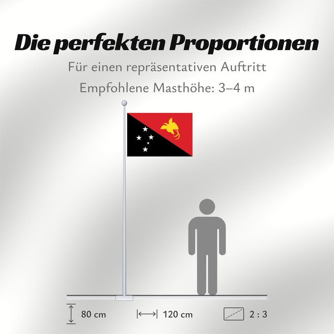 Proportionen der Flagge: Papua New Guinea	Papua New GuineaColours Pantone 186 C for red and 116 C for yellow	Papouasie-Nouvelle-Guinée	Papúa Nueva Guinea	Papua-Neuguineas	Papua Nuova Guinea	Papoea-Nieuw-Guinea	Papua-Nova Guiné	Papui-Nowej Gwinei	علم بابوا غينيا الجديدة	পাপুয়া নি