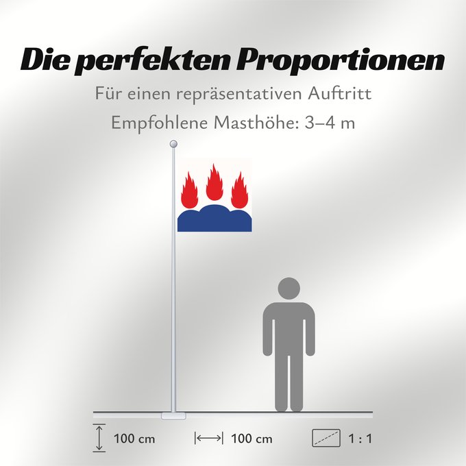 Proportionen der Flagge: Västmanlands län