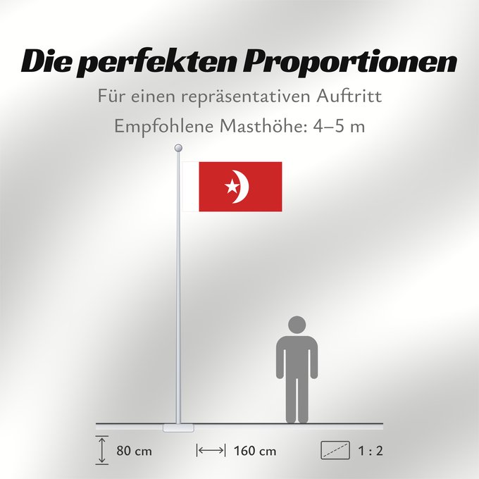 Proportionen der Flagge: Umm al-Qaiwain Umm al-Quwain علم إمارة أم القيوين