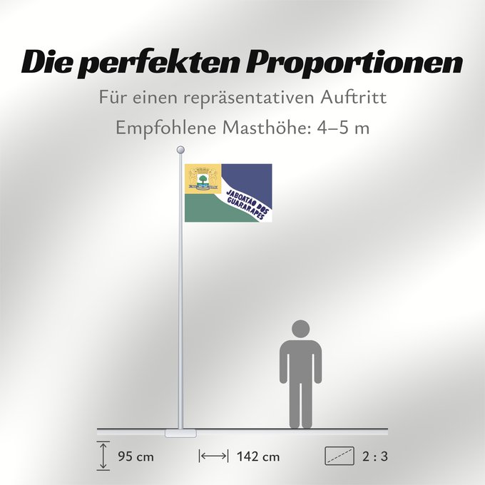 Proportionen der Flagge: JaboataodosGuararapes Pernambuco Brasil	Jaboatão dos Guararapes	Município de Jaboatão dos Guararapes no Estado de Pernambuco