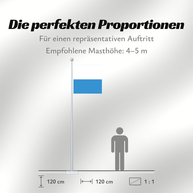 Proportionen der Flagge: Canton of Lucerne	Lucerne	Luzern	Erba medica