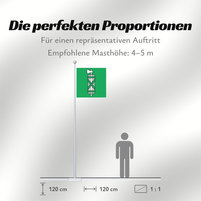 Proportionen der Flagge: Canton of Sankt Gallen	Canton of St. Gallen	Saint-Gall	San Galo o San Gall	St. Gallen 	St. Gallen	Canton of Sankt Gallen  Saint Gallen