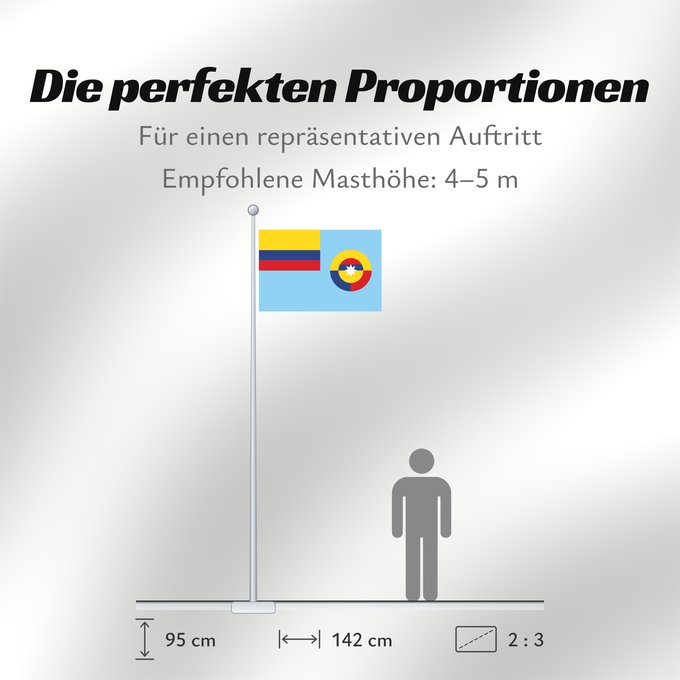Proportionen der Flagge: Ensign of the Colombian Air Force