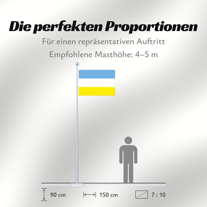 Proportionen der Flagge: Entrerríos Municipio de Entrerríos, Antioquia, Colombia