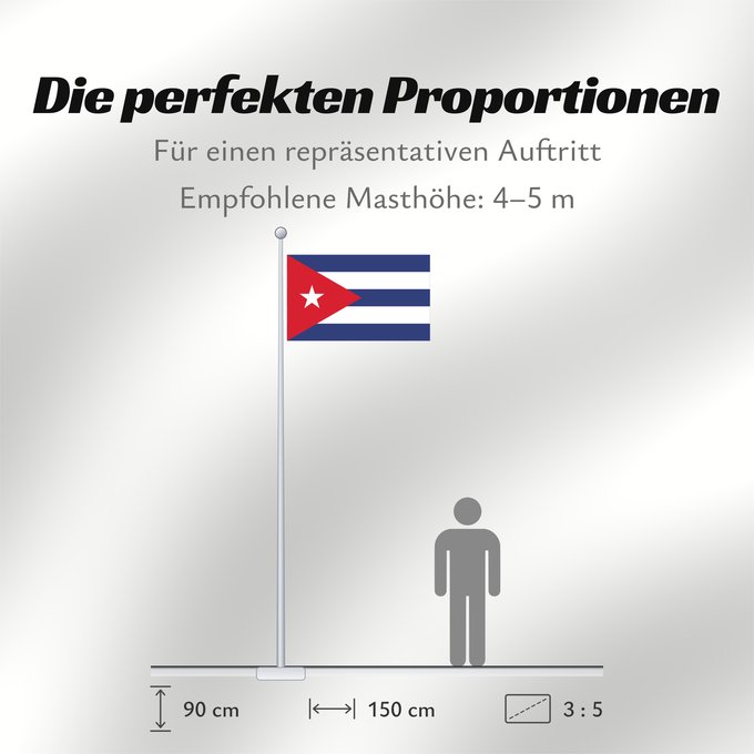 Proportionen der Flagge: Cuba	Kuba	علم كوبا	Banniel Cuba	Kubo	پرچم کوبا	Kiba	Флаг Кубы	Kube	Kubas	Прапор Куби	Quốc kỳ Cuba	​古巴国旗
