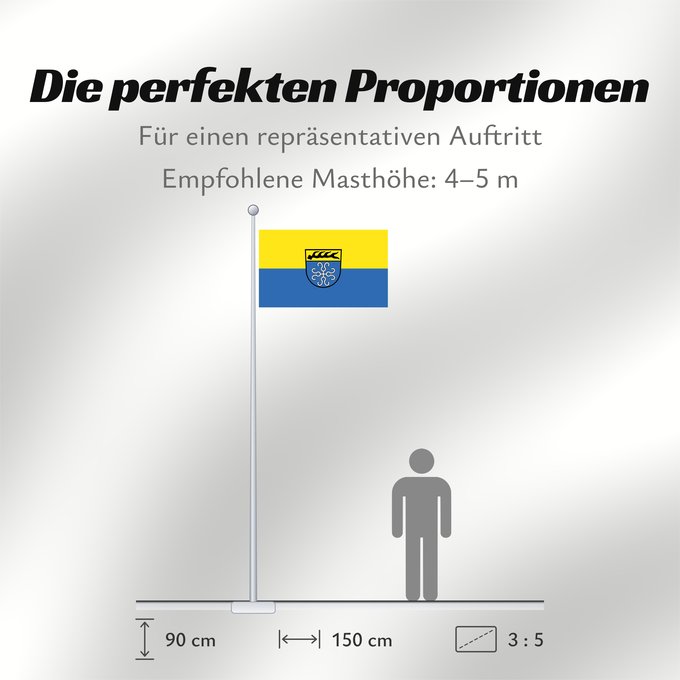 Proportionen der Flagge: Kirchheim unter Teck (Region Stuttgart)