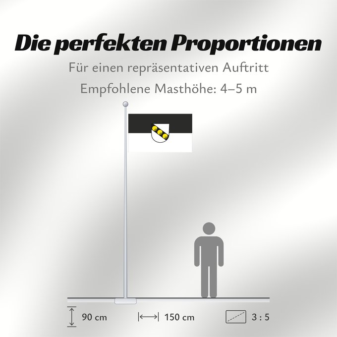 Proportionen der Flagge: Wernau (Neckar) (Region Stuttgart)