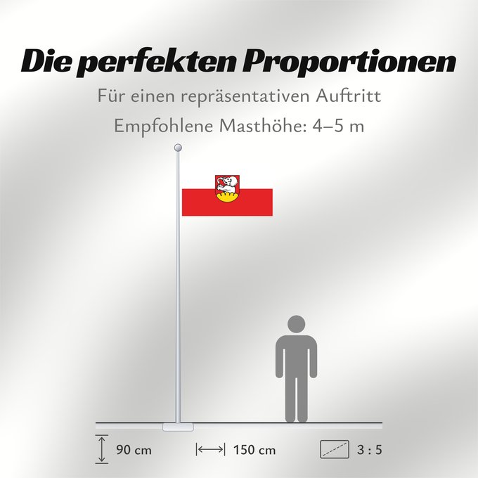 Proportionen der Flagge: Wiesensteig (Region Stuttgart)