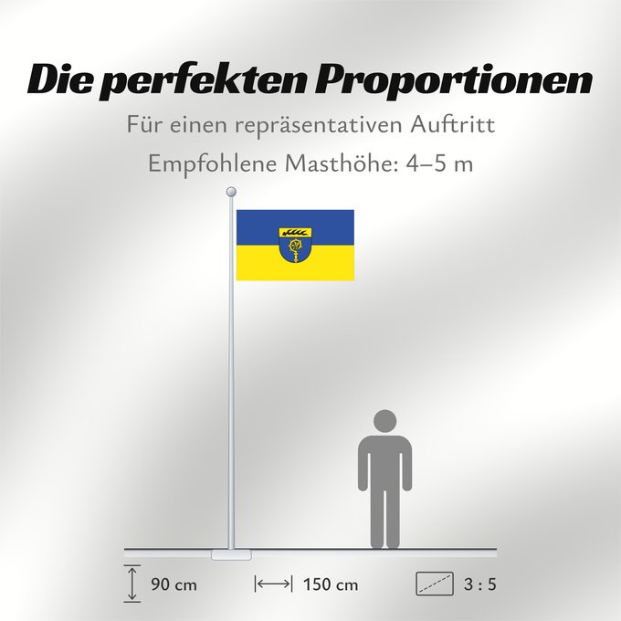 Proportionen der Flagge: Erdmannhausen (Region Stuttgart)