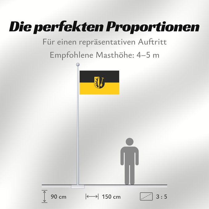 Proportionen der Flagge: Oberriexingen (Region Stuttgart)