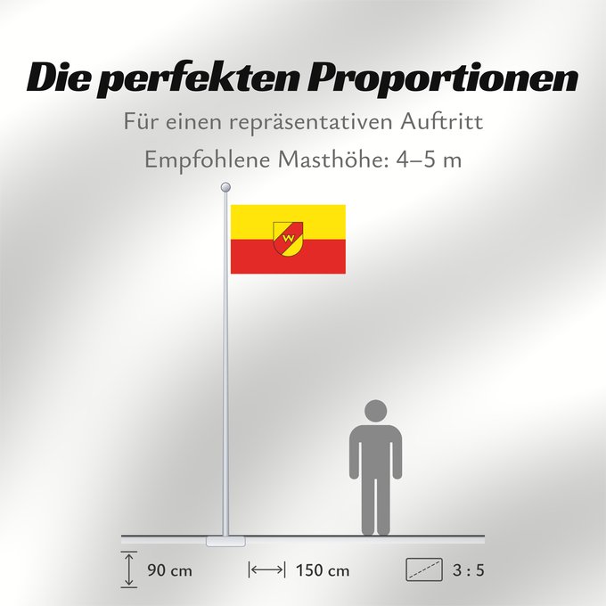 Proportionen der Flagge: Walheim (Region Stuttgart)