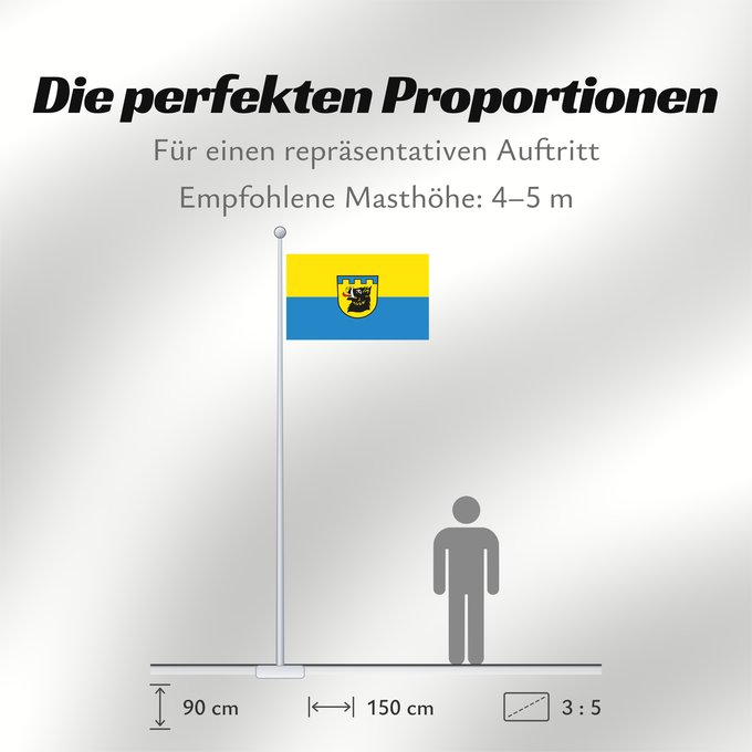 Proportionen der Flagge: Auenwald (Region Stuttgart)