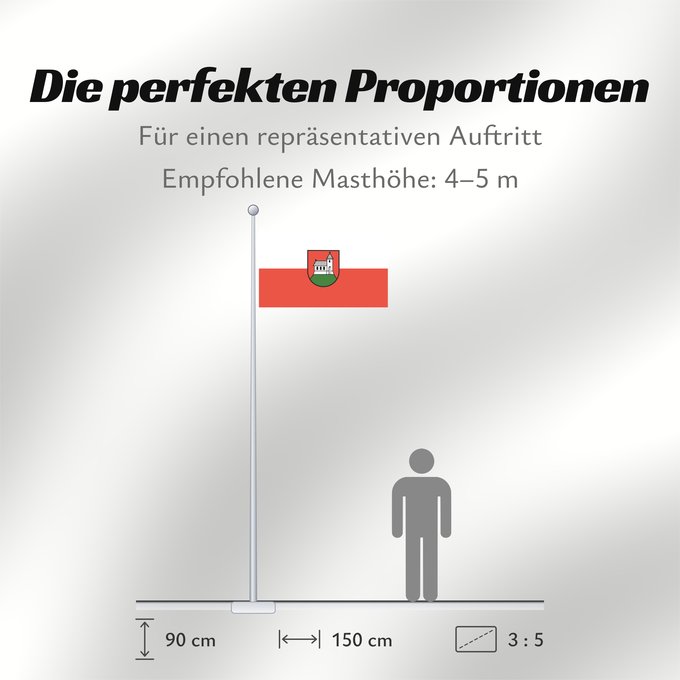 Proportionen der Flagge: Kirchberg an der Murr (Region Stuttgart)