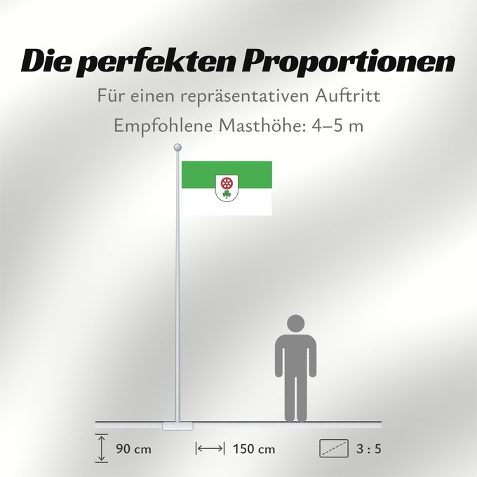 Proportionen der Flagge: Cleebronn (Nördliches Baden-Württemberg)
