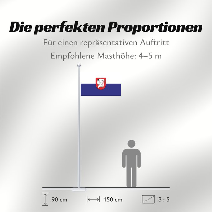 Proportionen der Flagge: Güglingen (Nördliches Baden-Württemberg)