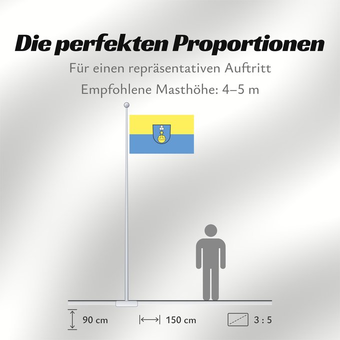 Proportionen der Flagge: Offenau (Nördliches Baden-Württemberg)