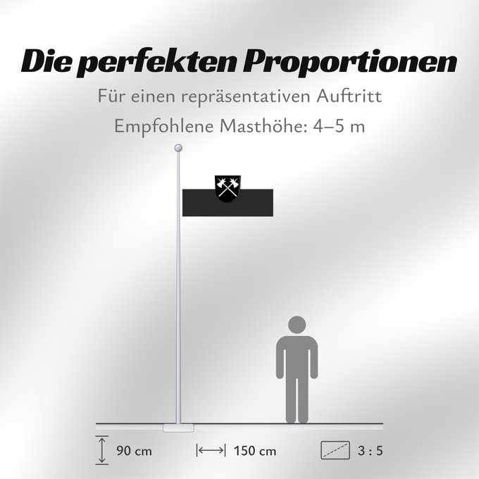 Proportionen der Flagge: Untereisesheim (Nördliches Baden-Württemberg)