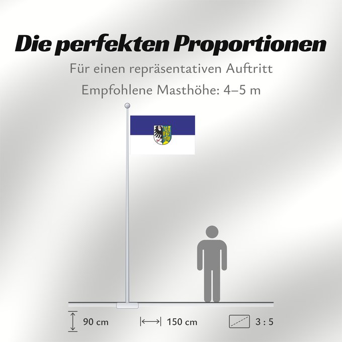 Proportionen der Flagge: Weinsberg (Nördliches Baden-Württemberg)