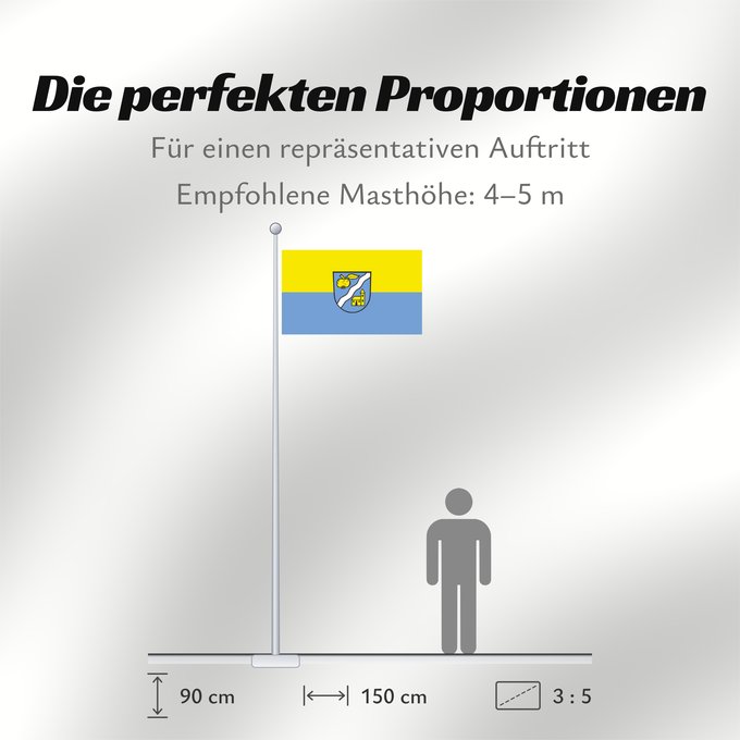 Proportionen der Flagge: Langenbrettach (Nördliches Baden-Württemberg)