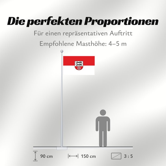 Proportionen der Flagge: Hohenlohekreis (Kreis)