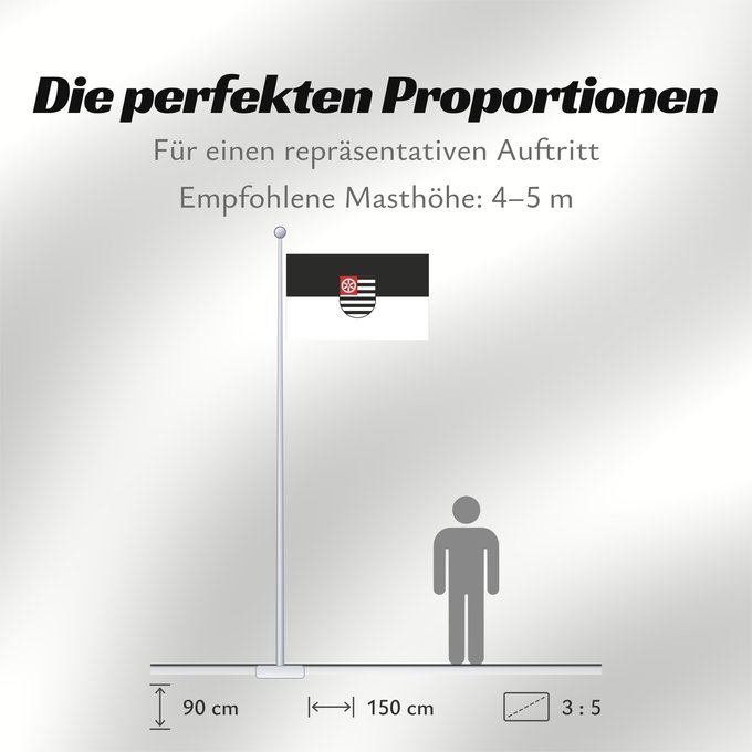 Proportionen der Flagge: Krautheim (Nördliches Baden-Württemberg)