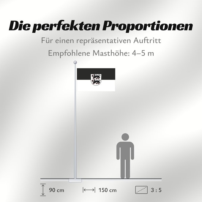 Proportionen der Flagge: Creglingen (Nördliches Baden-Württemberg)