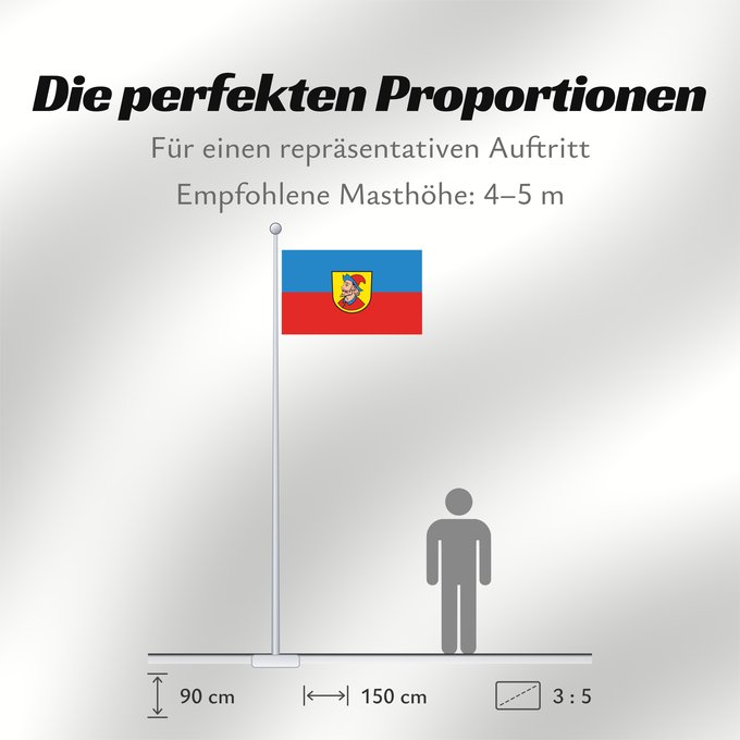 Proportionen der Flagge: Heidenheim an der Brenz (Schwäbische Alb)