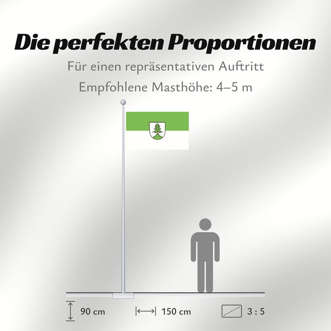 Proportionen der Flagge: Adelmannsfelden (Schwäbische Alb)