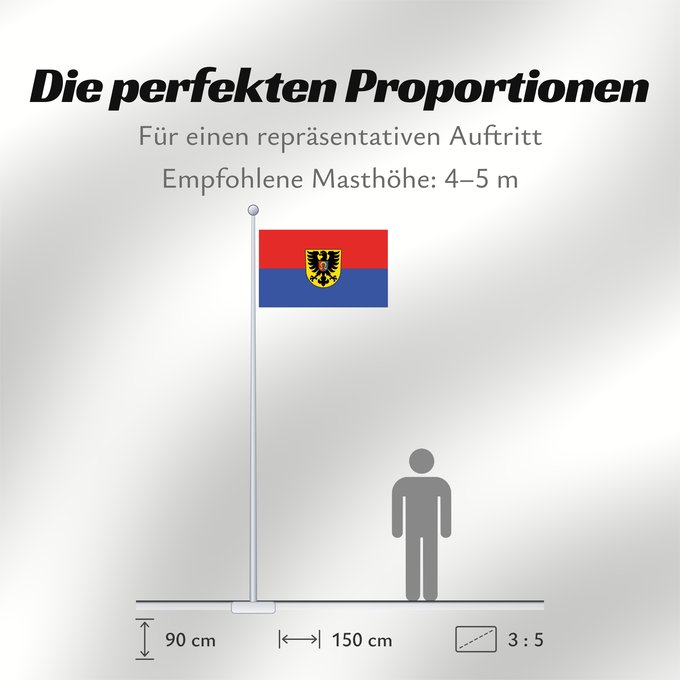 Proportionen der Flagge: Bopfingen (Schwäbische Alb)