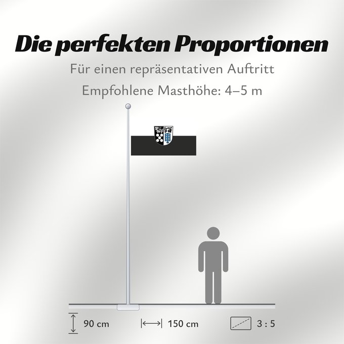 Proportionen der Flagge: Oberderdingen (Nördliches Baden-Württemberg)