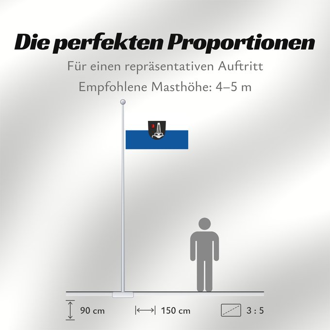 Proportionen der Flagge: Bad Schönborn (Nördliches Baden-Württemberg)