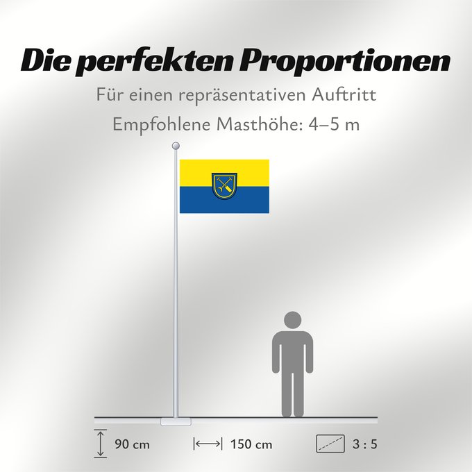 Proportionen der Flagge: Linkenheim-Hochstetten (Nördliches Baden-Württemberg)