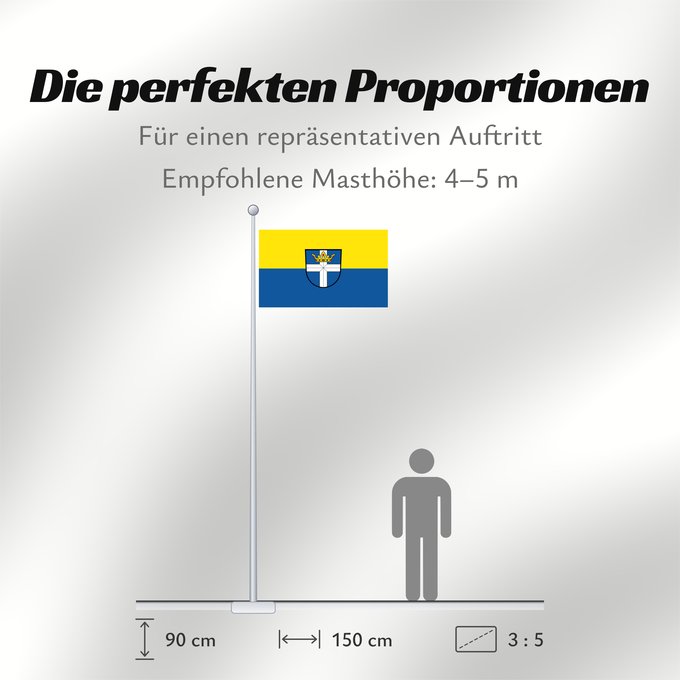 Proportionen der Flagge: Rheinstetten (Nördlicher Schwarzwald)